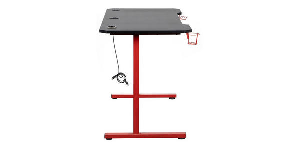 GAMINGTISCH Rot, Schwarz - Rot/Schwarz, Design, Holzwerkstoff/Metall (140/60/75cm) - Carryhome