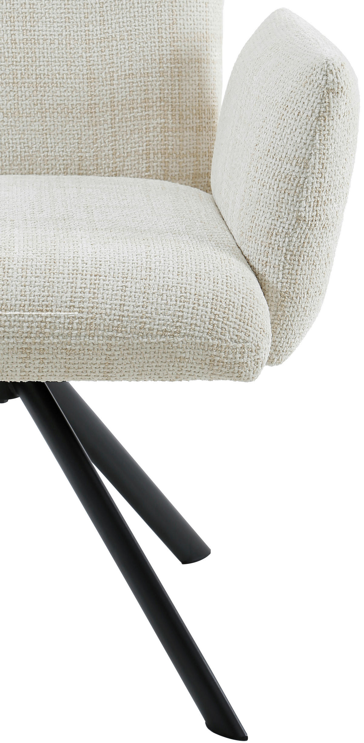 ARMLEHNSTUHL  in Eisen Webstoff  - Beige/Schwarz, Design, Textil/Metall (68/88/66cm) - Hom`in