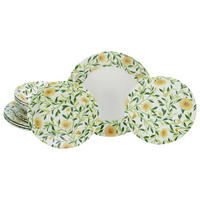 TAFELSERVICE Amarilla 12-teilig  - Weiß/Grün, Basics, Keramik - Creatable