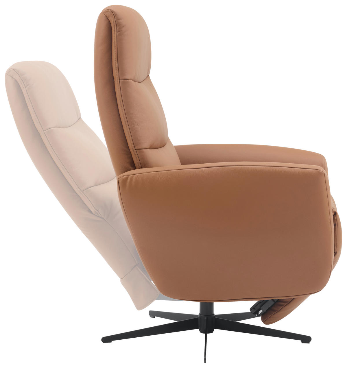 RELAXSESSEL in Textil, Leder Braun  - Schwarz/Braun, Design, Leder/Textil (76/112/80cm) - Livetastic