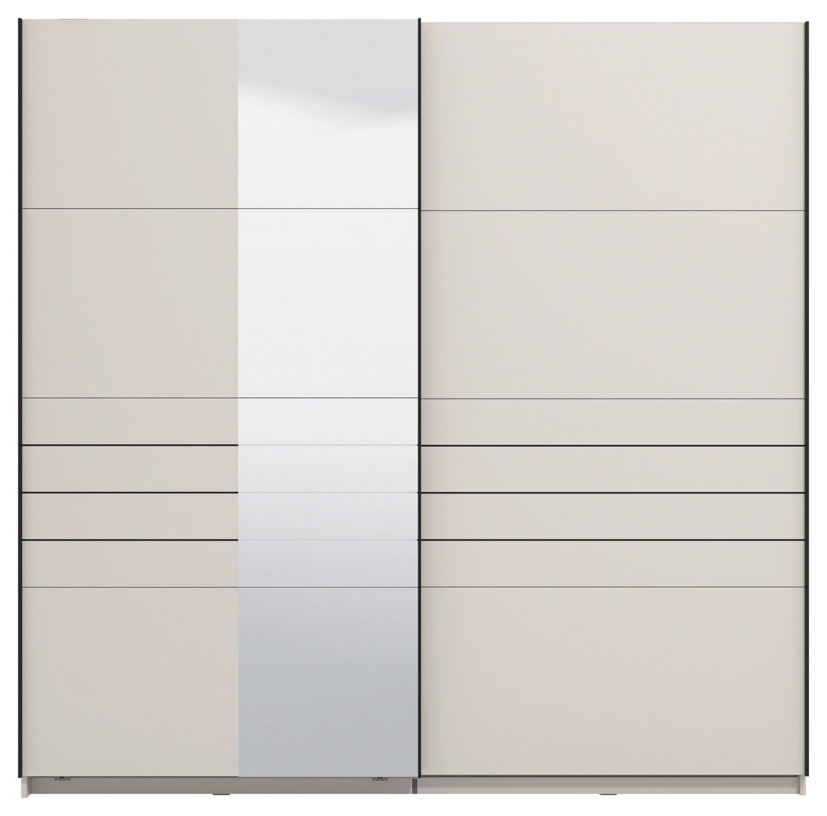 SKRIŇA S POS. DVER. – HOR.VED, kašmírová, 220/217,5/61 cm - čierna/kašmírová, Basics, kov/kompozitné drevo (220/217,5/61cm) - Xora