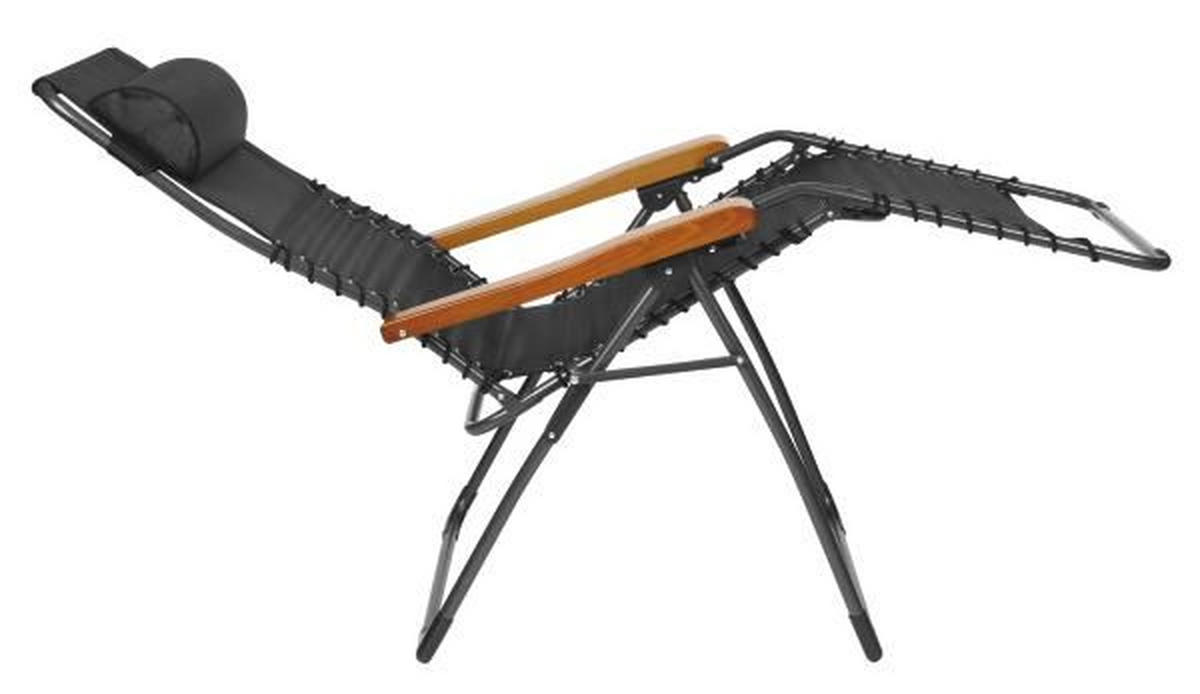 GARTEN-RELAXSESSEL 60/120/64 cm  - Anthrazit/Schwarz, Basics, Holz/Textil (60/120/64cm)