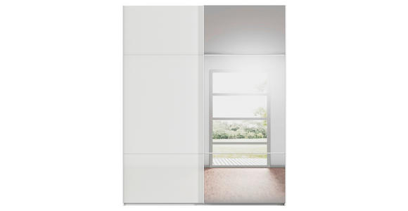 SCHWEBETÜRENSCHRANK 181/223/68 cm 2-türig Weiß - Weiß, KONVENTIONELL, Glas/Holzwerkstoff (181/223/68cm) - Novel