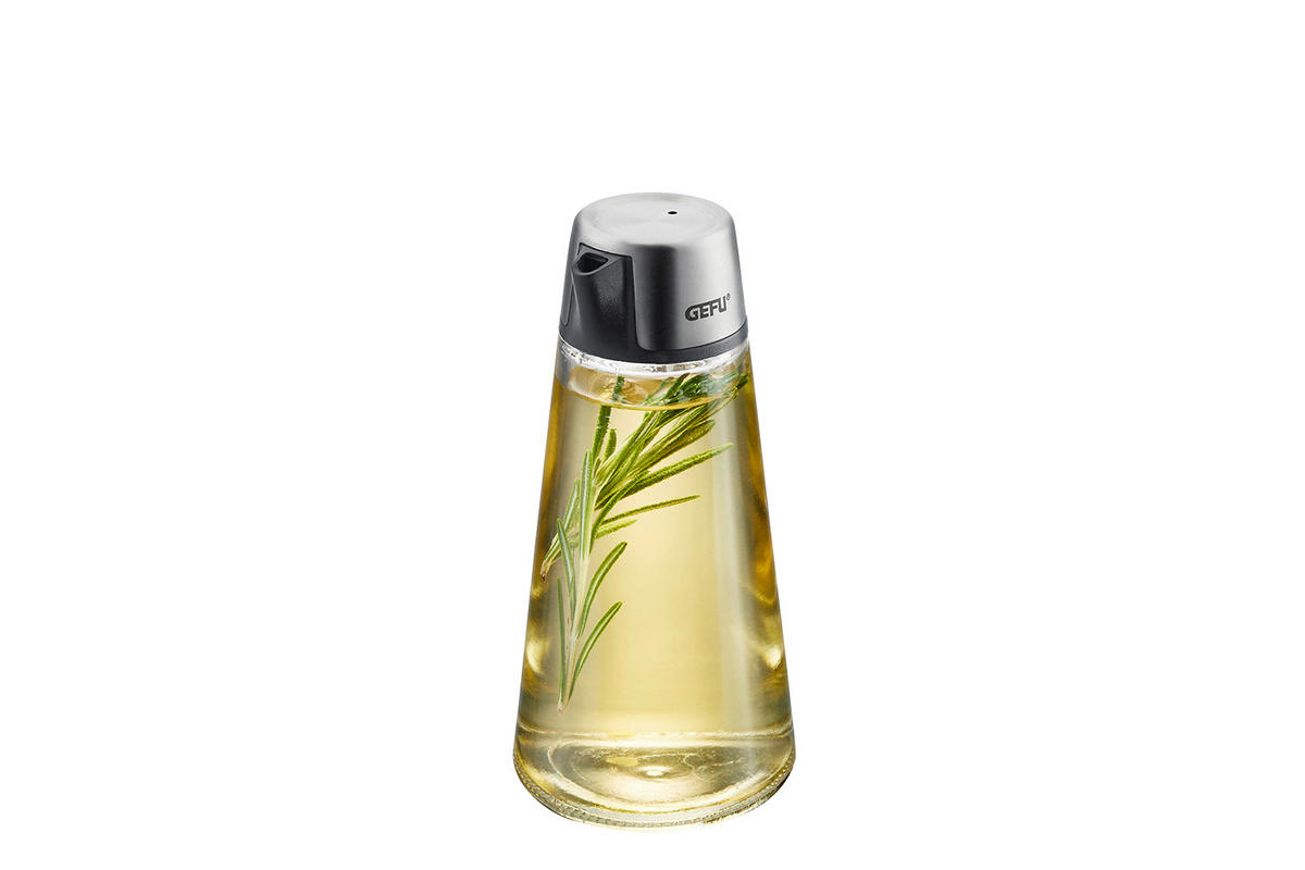 ESSIG-/ÖLFLASCHE BRUNCH  - Klar/Silberfarben, Konventionell, Glas/Kunststoff (6,7/15cm) - Gefu