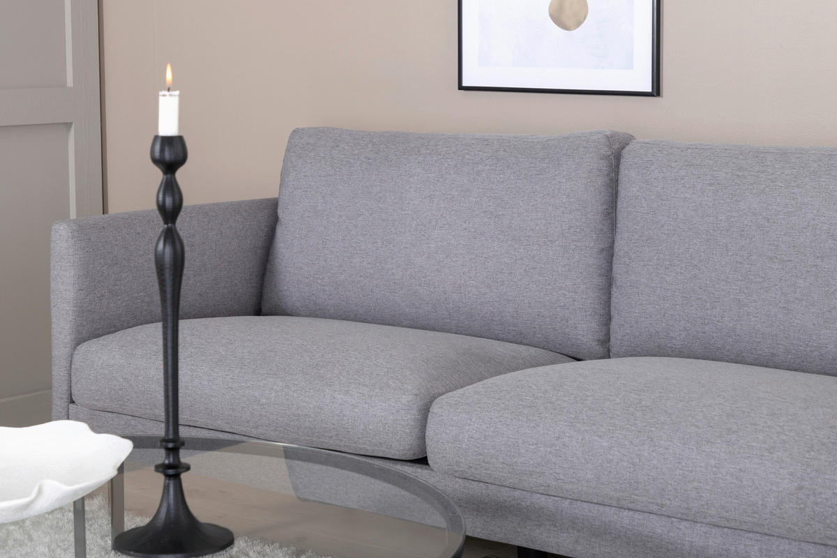 2-SITZER-SOFA in Textilgeflecht Grau, Schwarz  - Schwarz/Grau, Design, Textil/Metall (180/78/80cm) - Livetastic