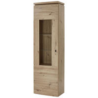 VITRINE in Eiche Artisan  - Schwarz/Eiche Artisan, MODERN, Glas/Holzwerkstoff (60/208,2/39,7cm) - Modante