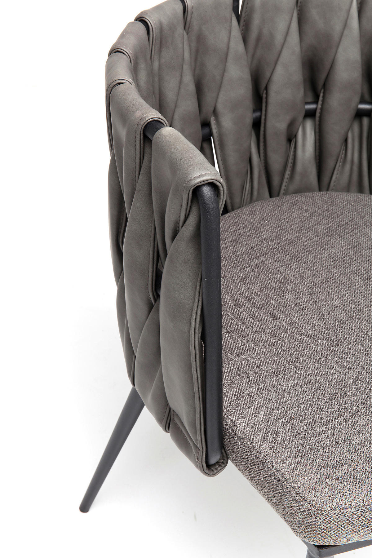 ARMLEHNSTUHL  in  - Schwarz/Grau, Design, Textil/Metall (55/75/52cm) - Kare-Design