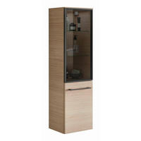 MIDISCHRANK 30/119/30 cm  - Eichefarben/Schwarz, Natur, Glas/Holzwerkstoff (30/119/30cm) - Sadena