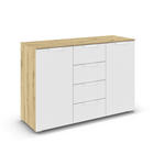 KOMMODE  in 120/81/42 cm  - Weiß/Eiche Artisan, Design, Holzwerkstoff/Metall (120/81/42cm) - Xora