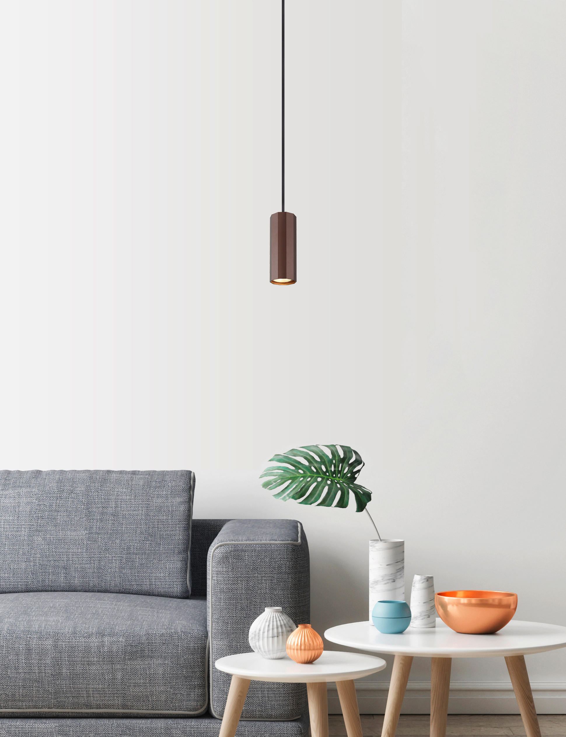 LAMPĂ SUSPENDATĂ 10/120 cm  - bronz, Design, metal (10/120cm) - Globo