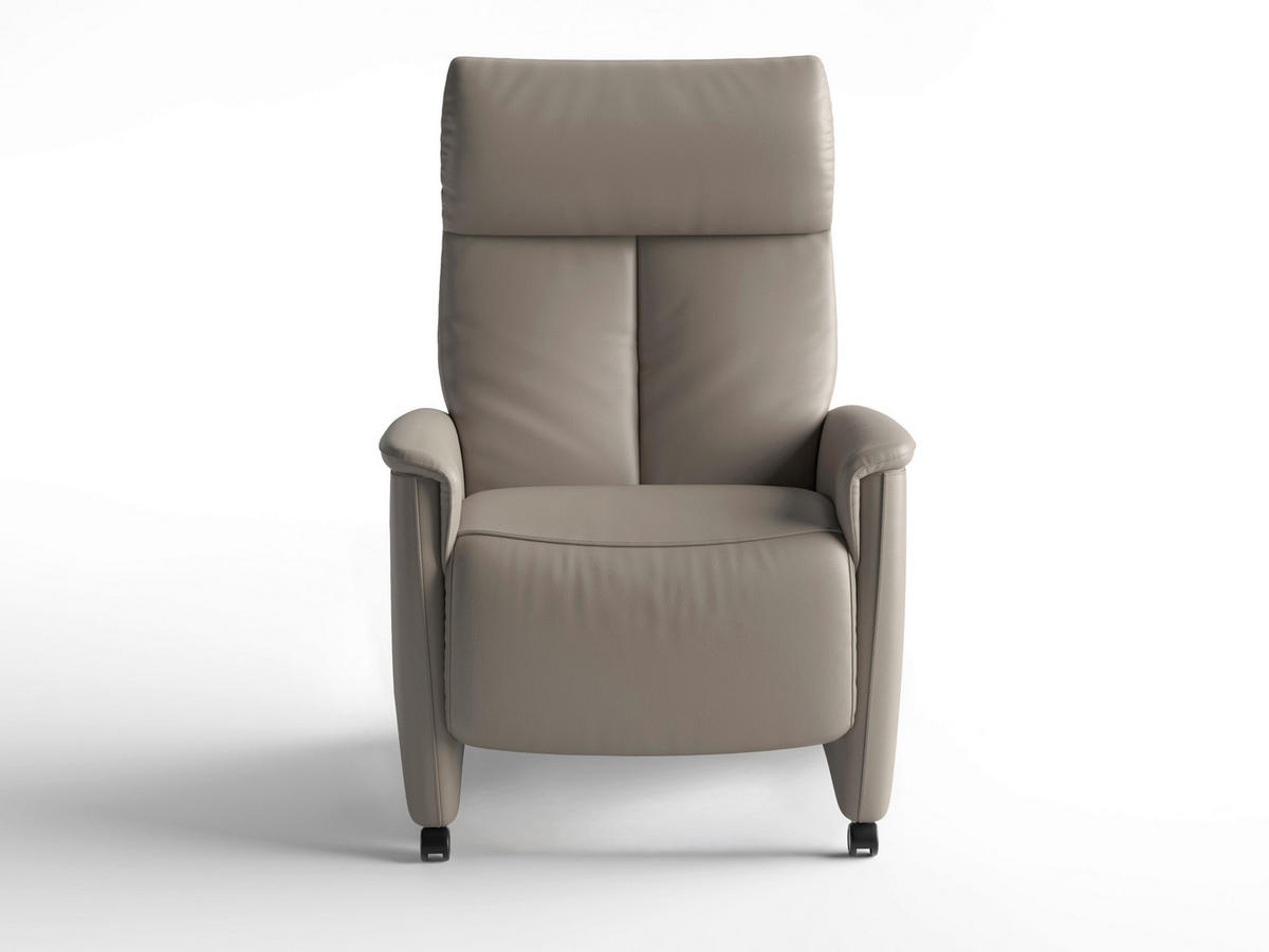 RELAXSESSEL Leder Grau  - Schwarz/Grau, Basics, Leder/Kunststoff (76/110/84cm) - Sit & More