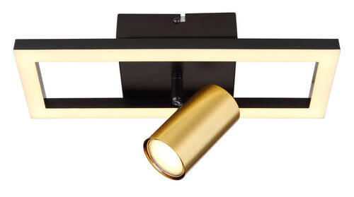 Globo Led-Wandleuchte Messing, Schwarz, Opal 15x35x13 cm
