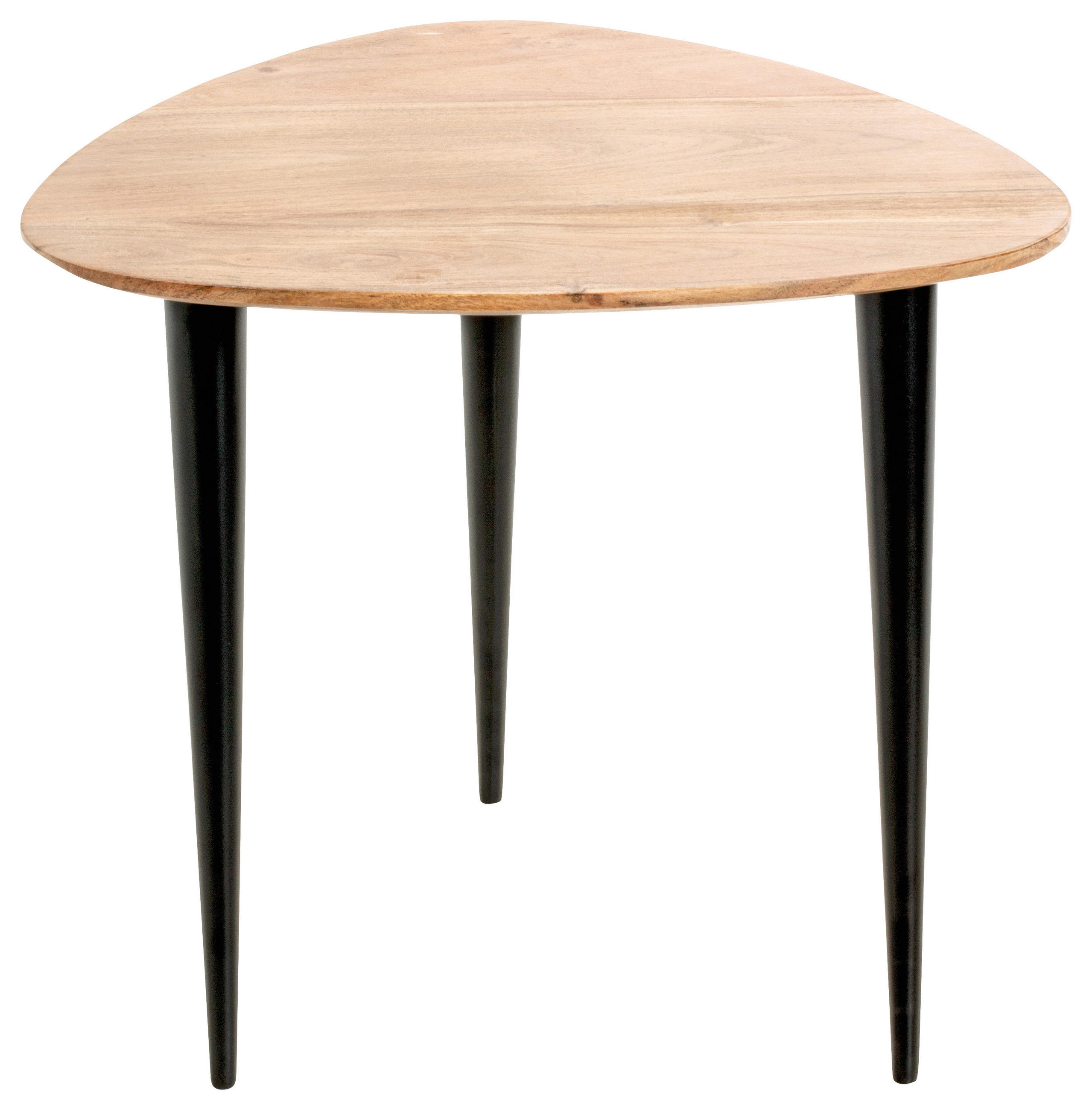 BEISTELLTISCH 46/46/41 cm Akazie massiv Schwarz, Akaziefarben Freiform  - Schwarz/Akaziefarben, KONVENTIONELL, Holz/Metall (46/46/41cm)