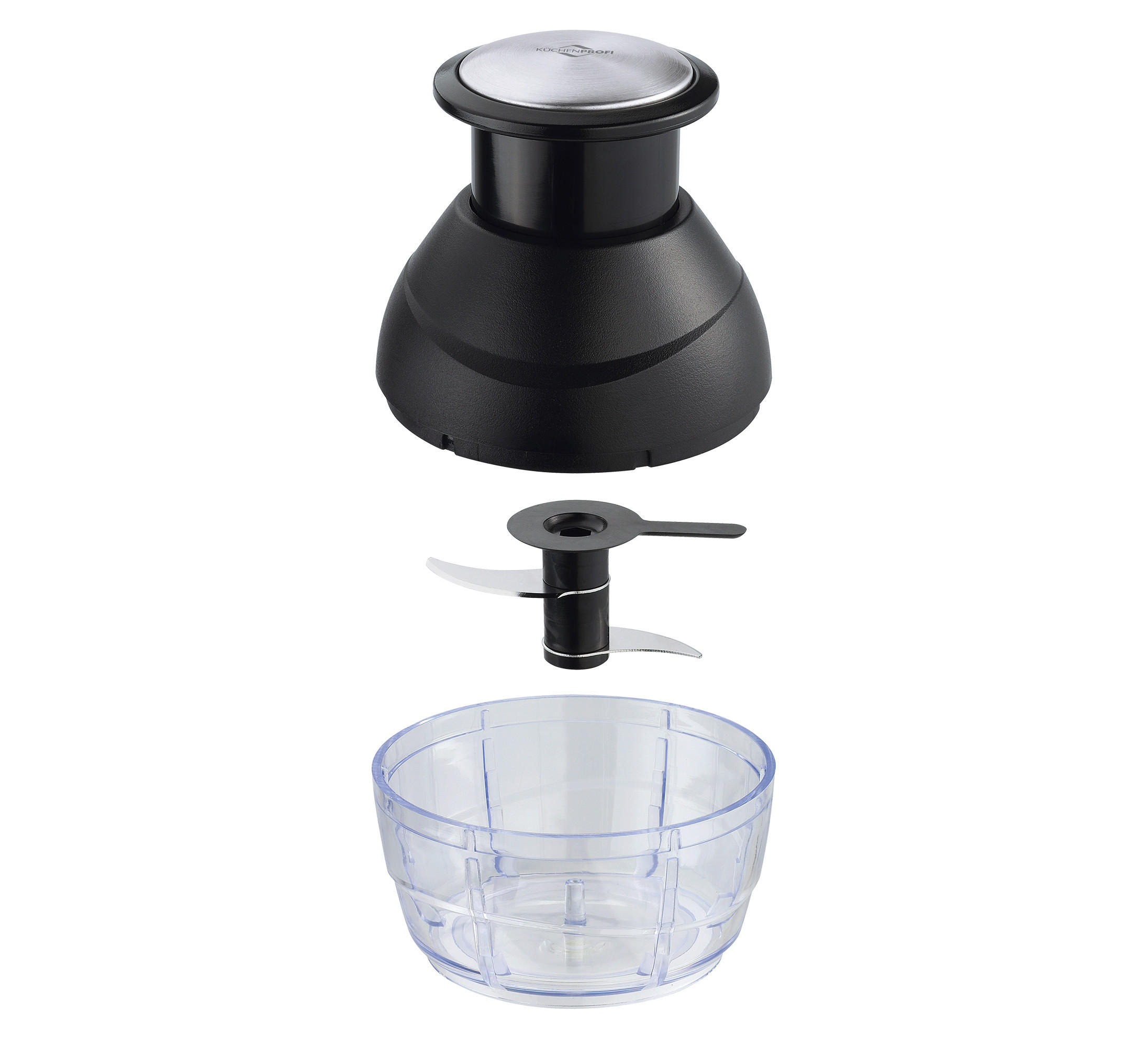 UNIVERSALZERKLEINERER PUSH  - Transparent/Schwarz, Basics, Kunststoff (8,5/11,5cm) - KÜCHENPROFI