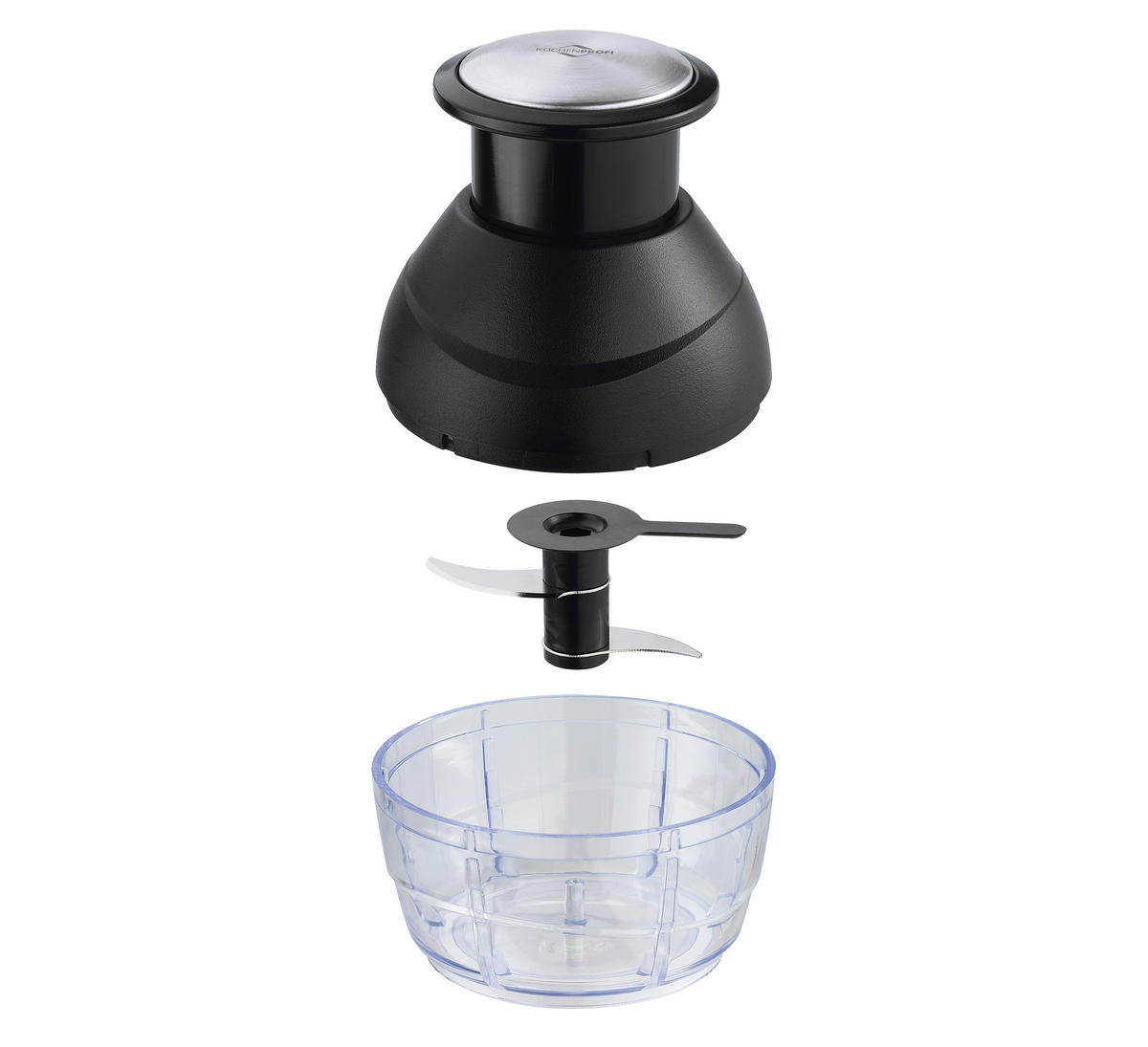 UNIVERSALZERKLEINERER PUSH  - Transparent/Schwarz, Basics, Kunststoff (8,5/11,5cm) - KÜCHENPROFI