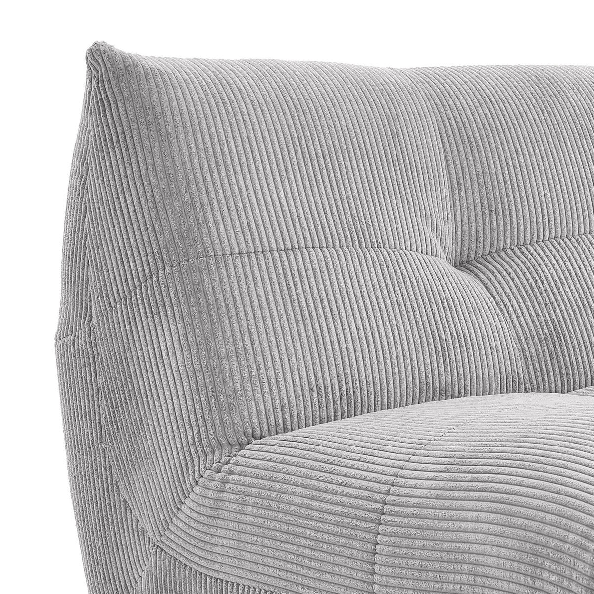 ECKSOFA in Cord, Lederlook Grau, Blaugrau  - Blaugrau/Grau, Trend, Textil (315/185cm) - Livetastic