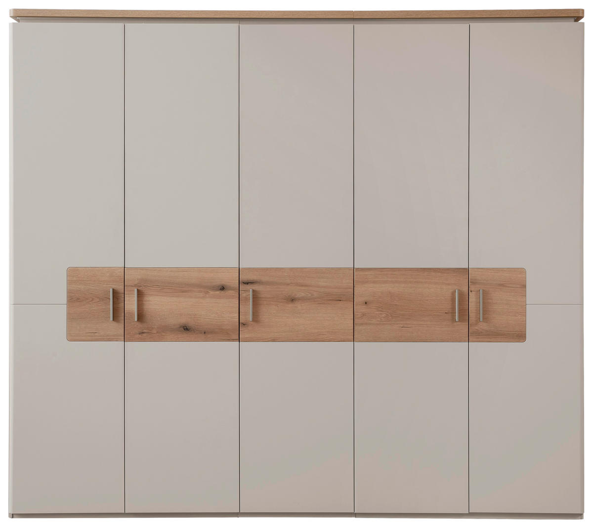 Dulap Cu Uși Rotative, 248/219/59 cm, culoare lemn stejar, cașmir - culoare nichel/cașmir, Design, metal/material pe bază de lemn (248/219/59cm) - Venda