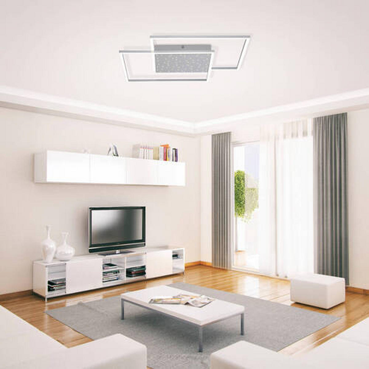 LED-DECKENLEUCHTE 67/67/5 cm   - Grau, Design, Metall (67/67/5cm) - Paul Neuhaus