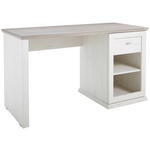 SCHREIBTISCH 135/59/76 cm  in Grau, Weiß  - Weiß/Grau, LIFESTYLE, Metall (135/59/76cm) - Hom`in