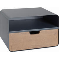 NACHTSCHRANK 38/25/30 cm  - Eichefarben/Anthrazit, MODERN, Holzwerkstoff/Metall (38/25/30cm)