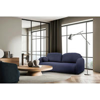 SCHLAFSOFA ROMA  mit Struktur Dunkelblau  - Schwarz/Dunkelblau, Design, Textil (230/90/105cm) - MID.YOU