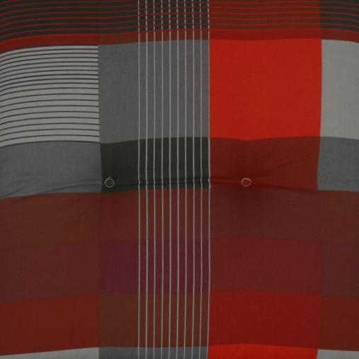 SESSELAUFLAGENSET Karo  - Dunkelgrau/Rot, Basics, Textil (50/7/120cm)