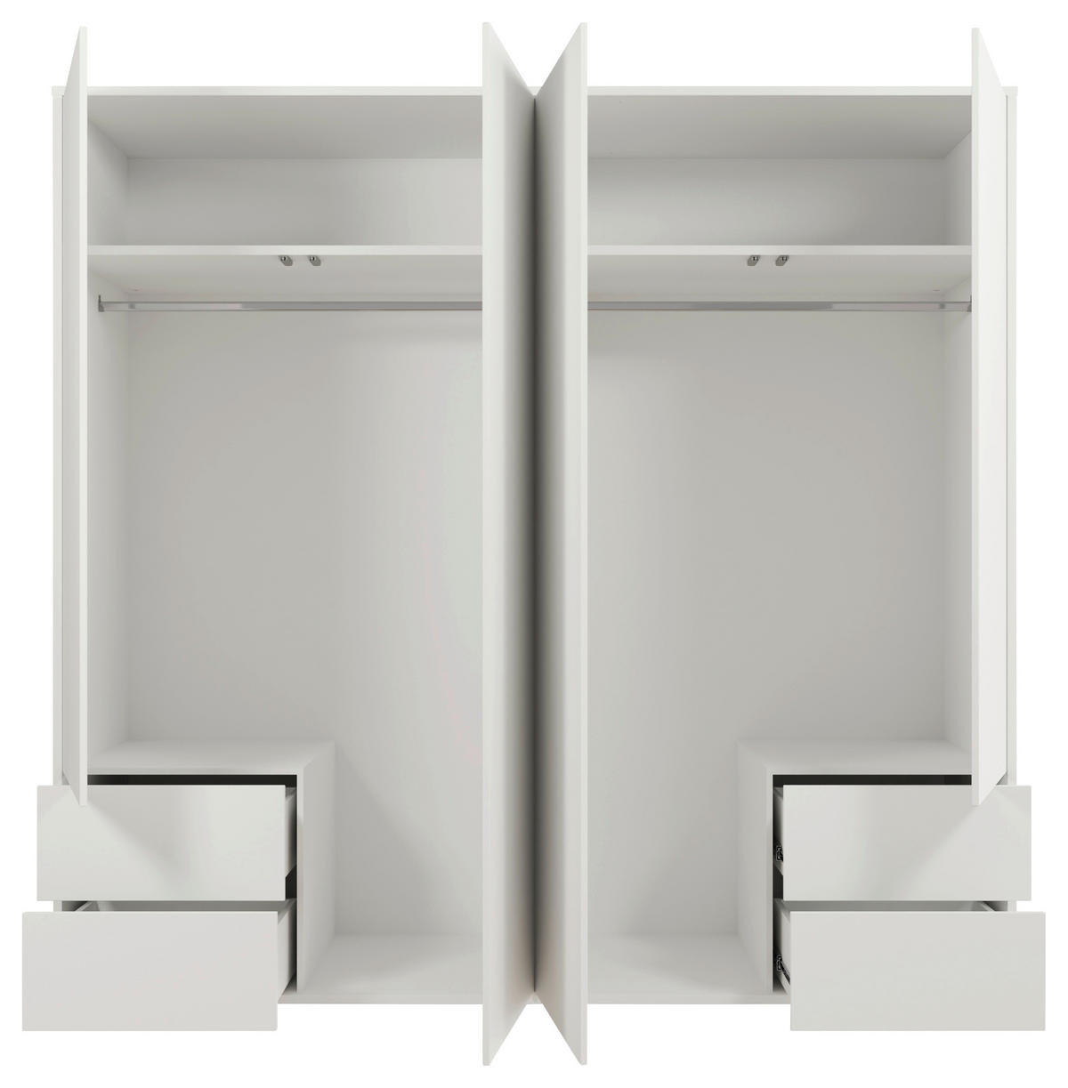 DREHTÜRENSCHRANK 224/214/60 cm,  in Weiß, 4-türig  - Weiß, Trend, Holzwerkstoff (224/214/60cm) - Carryhome
