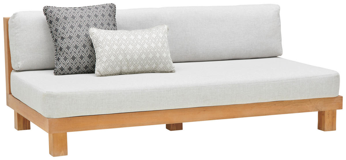 LOUNGESOFA  - Dunkelgrau/Hellgrau, Natur, Holz/Textil (180/68/95cm) - Amatio