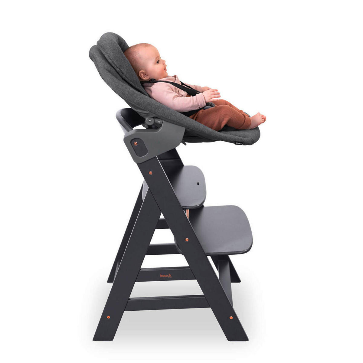 HOCHSTUHL-SET Alpha Newborn Set Anthrazit Grey  - Anthrazit, Basics, Holz/Textil (65/93,5/49cm) - Hauck