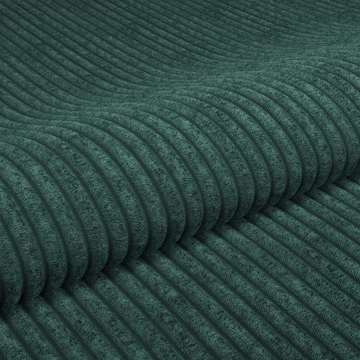 ECKSOFA Dunkelgrün Cord  - Dunkelgrün/Schwarz, MODERN, Textil (265/180cm) - P & B