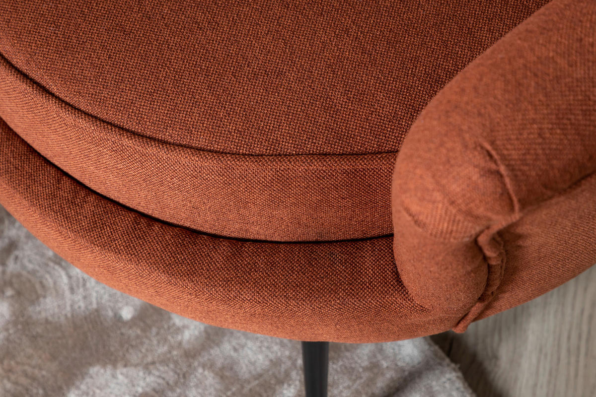 2-SITZER-SOFA in Textilgeflecht Schwarz, Rostfarben  - Rostfarben/Schwarz, Design, Textil/Metall (180/78.5/78cm) - Livetastic