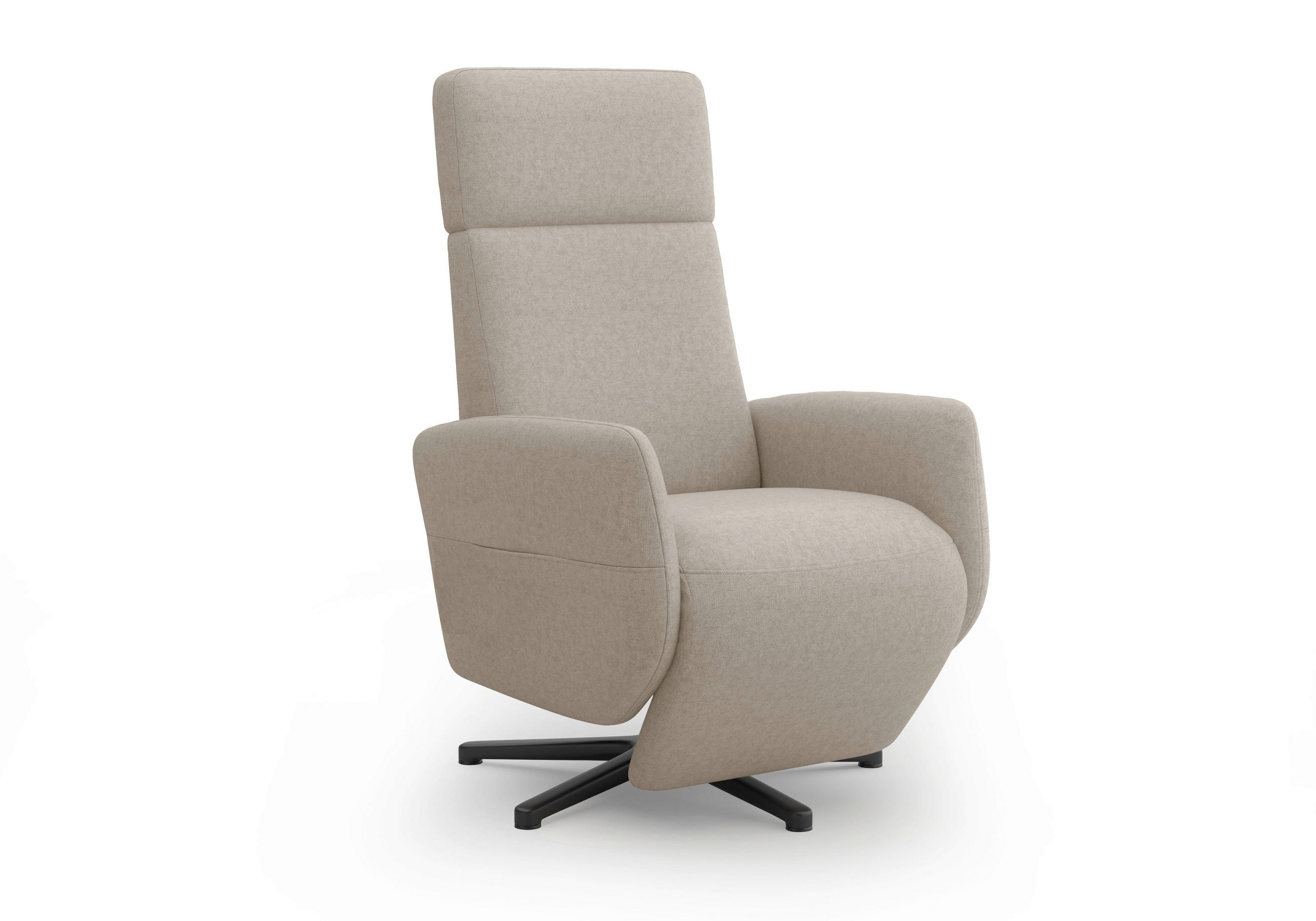 RELAXSESSEL in Textil Taupe  - Taupe/Schwarz, KONVENTIONELL, Textil/Metall (71/110/82cm) - Sit & More