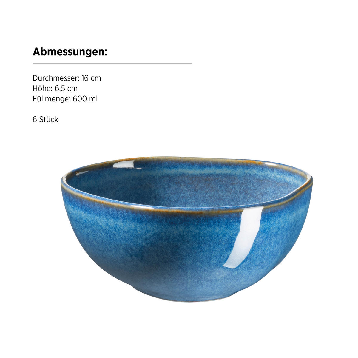 SCHÜSSEL Cordelia   - Blau, Trend, Keramik (16/6,5cm) - Mäser