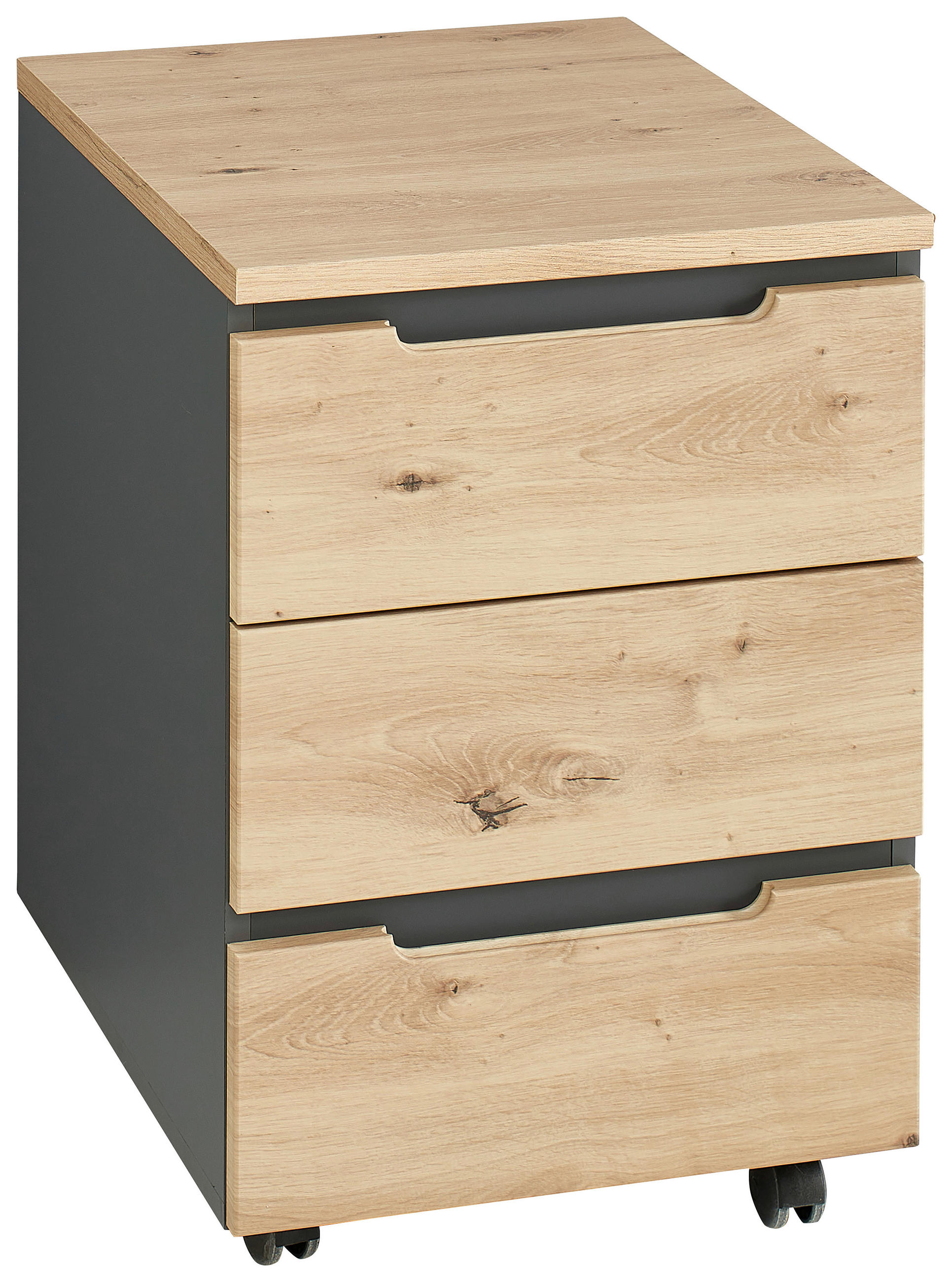 GÖRGŐS KONTÉNER - grafitszürke/Artisan tölgy, Modern, faalapú anyag (45,0/66,0/55,0cm) - Voleo