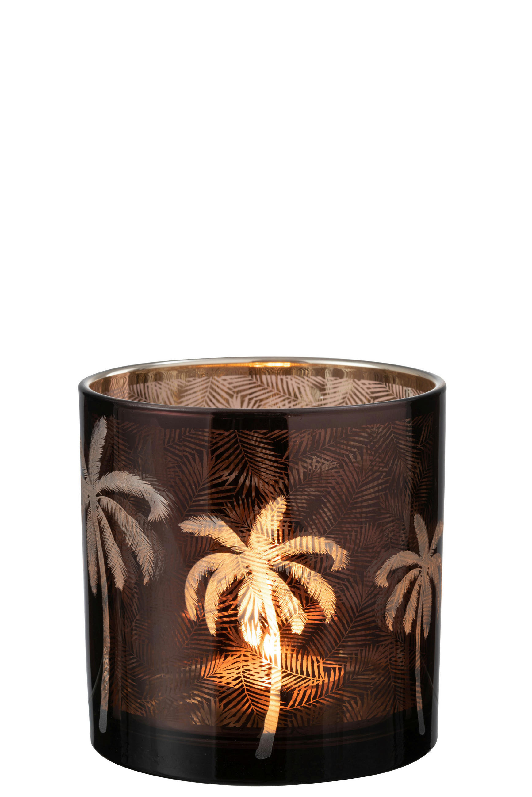 TEELICHTHALTER - Braun, Basics, Glas (15/15/15cm) - Ambia Home