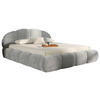 POLSTERBETT 180/200 cm,  in Hellgrau, gepolstertes Kopfteil, Lattenrost, Bettkasten,  - Hellgrau/Schwarz, Design, Holz/Textil (180/200cm) - Chameo