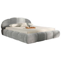 POLSTERBETT 160/200 cm,  in Hellgrau, gepolstertes Kopfteil, Lattenrost, Bettkasten,  - Hellgrau/Schwarz, Design, Holz/Textil (160/200cm) - Chameo