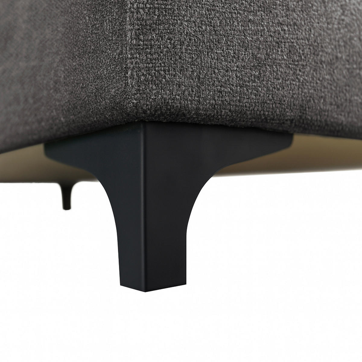ECKSOFA SOLEI Dunkelgrau Chenille Zierkissen, Bettkasten, Kopfstütze  - Dunkelgrau/Schwarz, Design, Kunststoff/Textil (265/203cm) - MID.YOU