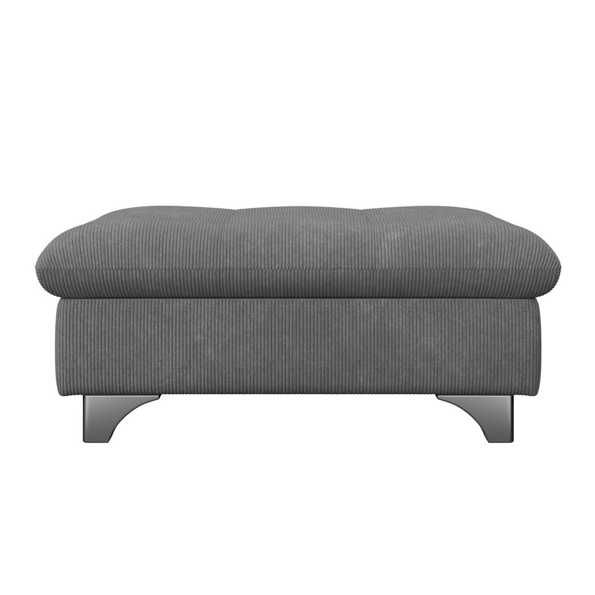 HOCKER Chenille Anthrazit  - Chromfarben/Anthrazit, KONVENTIONELL, Textil/Metall (108/46/108cm) - Livetastic
