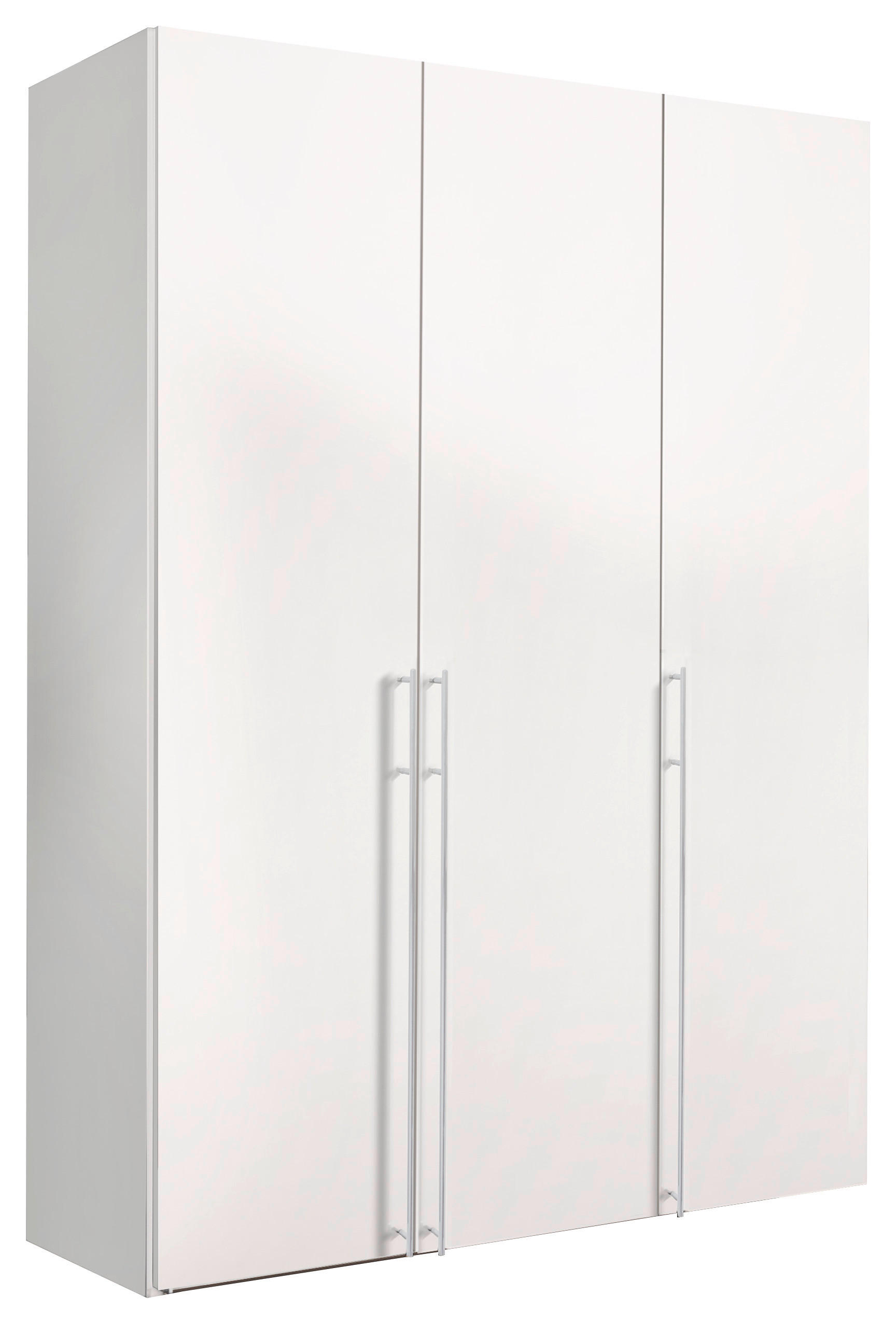 DREHTÜRENSCHRANK 3-türig Weiß  - Alufarben/Weiß, Design, Holzwerkstoff/Metall (150/236/58cm) - Hom`in