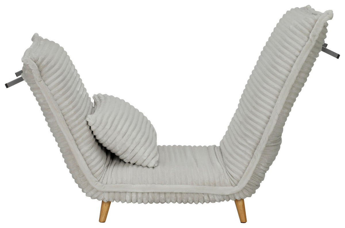 SCHLAFSESSEL Cord Weiß    - Walnussfarben/Weiß, MODERN, Holz/Textil (76/85/83cm) - Livetastic