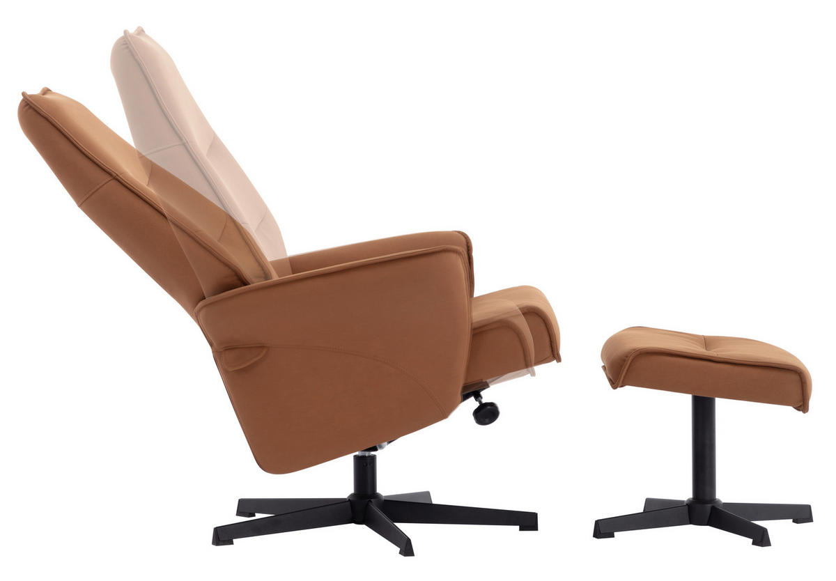 RELAXSESSELSET Mikrofaser    - Currygelb/Schwarz, Design, Textil/Metall (77/109/86cm) - Livetastic