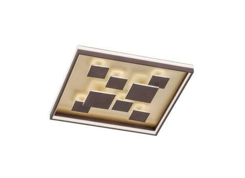LED-TAKLAMPA Rico 46 W 53/53/8,5 cm  - brun/rostfärgad, Design, metall (53/53/8,5cm) - Fischer & Honsel