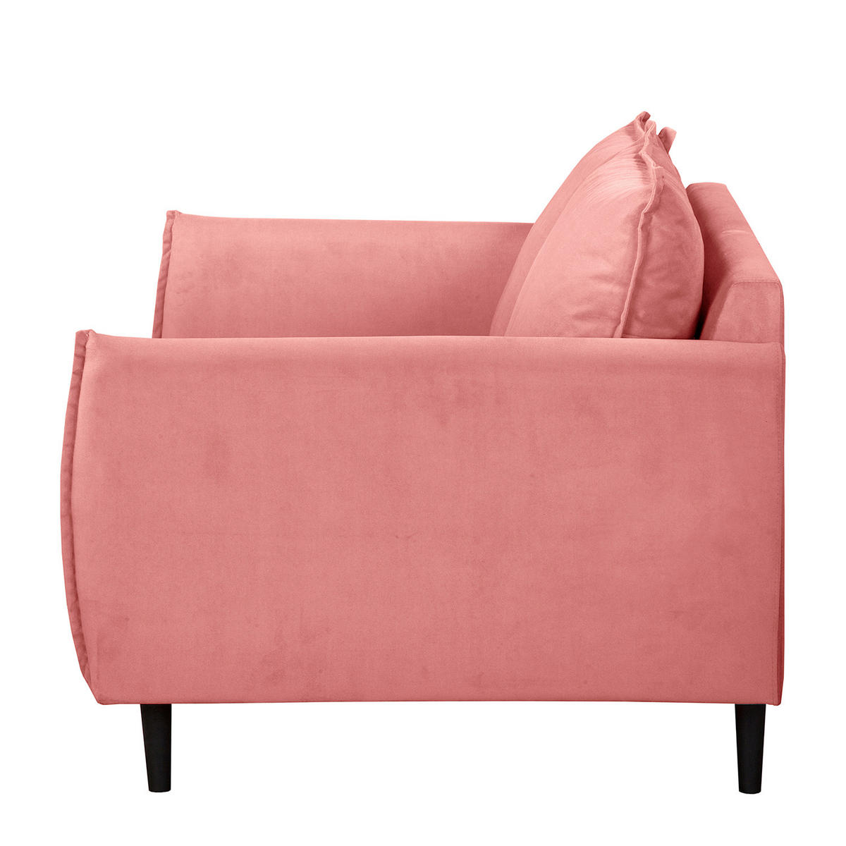2-SITZER-SOFA JULI in Samt Rosa  - Schwarz/Rosa, Design, Holz/Textil (138/86/100cm) - P & B