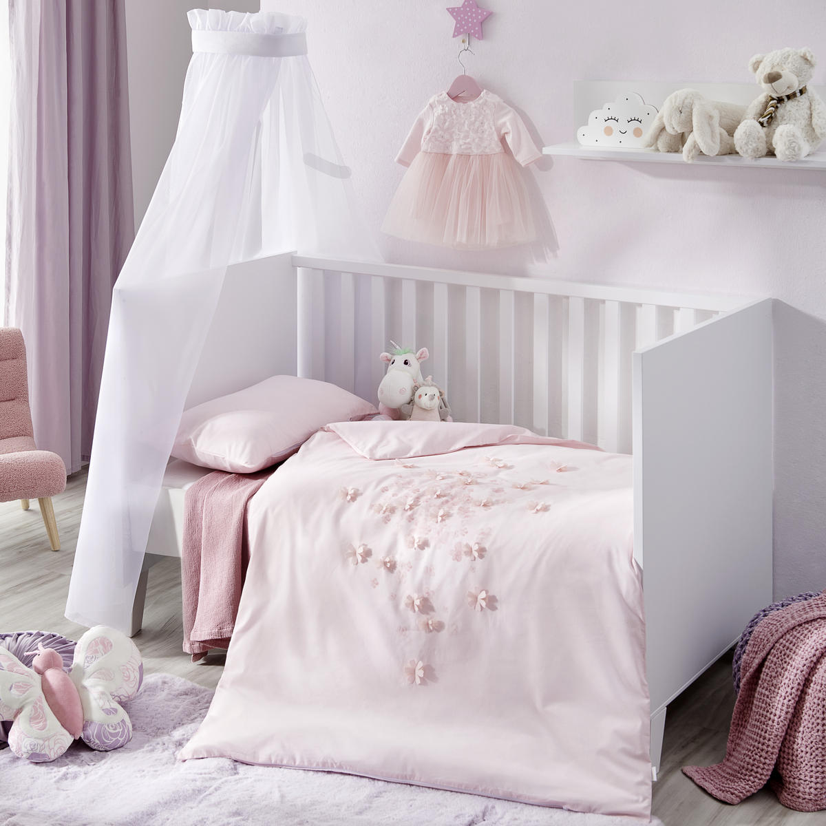 STENSKI REGAL bela  - bela, Trend, leseni material/les (94,7/20,00/19,6cm) - My Baby Lou