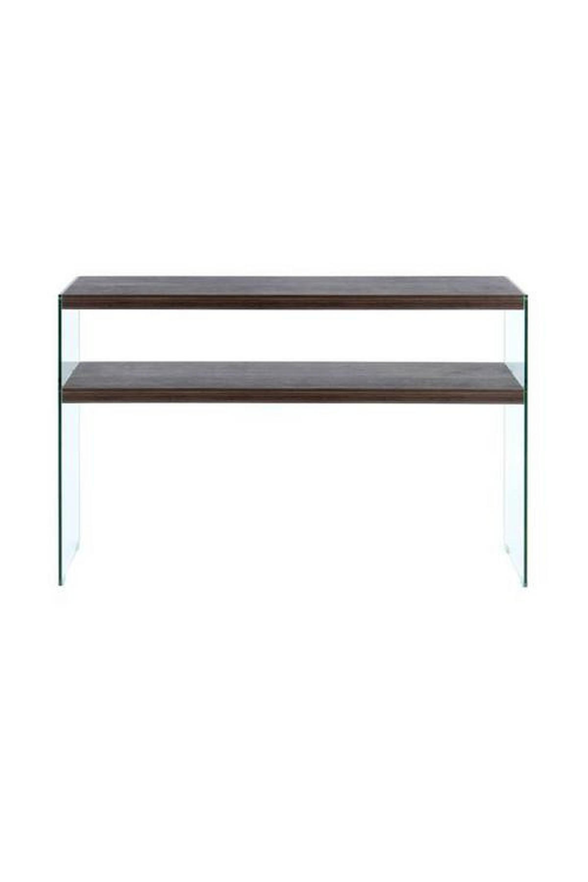 SIDOBORD i glas, trämaterial 32/110/75 cm  - klar/brun, Basics, trämaterial/glas (32/110/75cm) - Kayoom