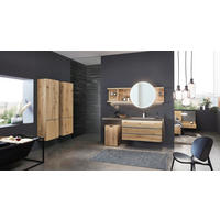 HOCHSCHRANK 57,6/172,8/33,1 cm  - Eichefarben, MODERN, Glas/Holz (57,6/172,8/33,1cm) - Valdera