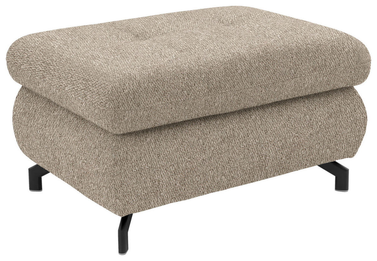 ECKSOFA in Chenille Hellbraun  - Hellbraun/Schwarz, Design, Textil/Metall (310/220cm) - Beldomo Style