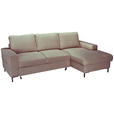 ECKSOFA Taupe Cord  - Taupe/Schwarz, KONVENTIONELL, Textil/Metall (240/150cm) - Carryhome