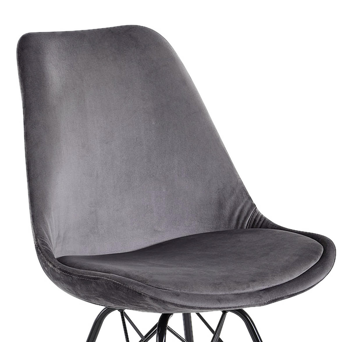 SET STOLOV, tekstil siva  - črna/siva, Moderno, kovina/tekstil (48/86/58cm) - MID.YOU